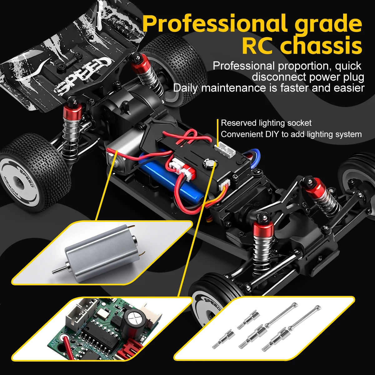 New upgraded WLtoys244016 v2 2.4g high-speed racing car 2WD 25 km/h 1:24 full-scale gyroscope remote control car Children's gift